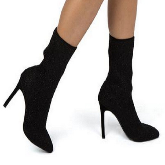 SZ 7* Rhinestone Sock Mesh Bootie NWT - Picture 3 of 3